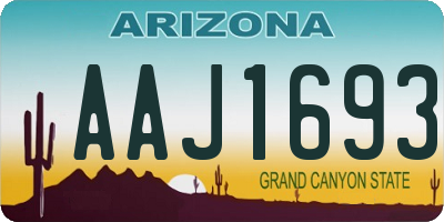 AZ license plate AAJ1693