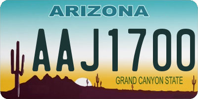 AZ license plate AAJ1700