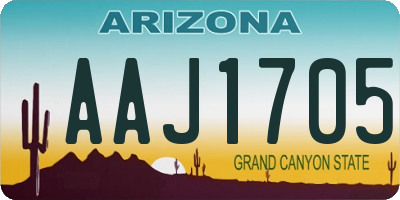 AZ license plate AAJ1705