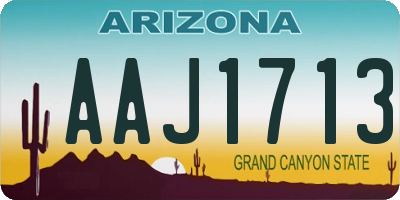 AZ license plate AAJ1713