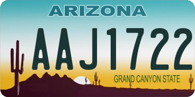 AZ license plate AAJ1722