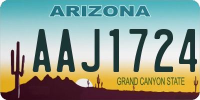 AZ license plate AAJ1724