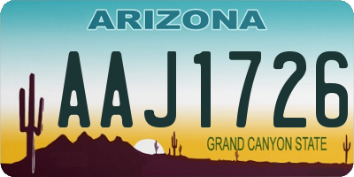 AZ license plate AAJ1726