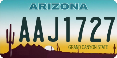 AZ license plate AAJ1727