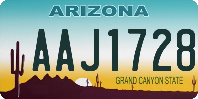 AZ license plate AAJ1728