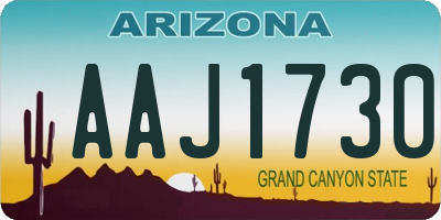 AZ license plate AAJ1730