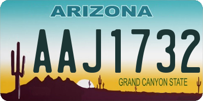 AZ license plate AAJ1732