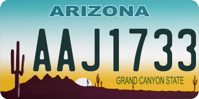 AZ license plate AAJ1733