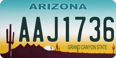 AZ license plate AAJ1736