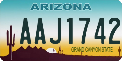 AZ license plate AAJ1742