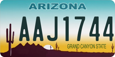 AZ license plate AAJ1744