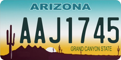 AZ license plate AAJ1745