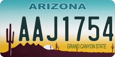 AZ license plate AAJ1754