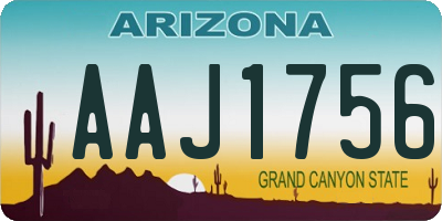 AZ license plate AAJ1756