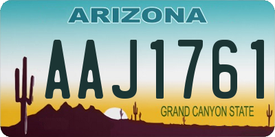 AZ license plate AAJ1761
