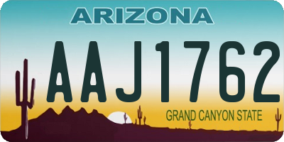 AZ license plate AAJ1762