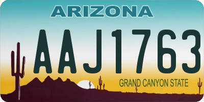 AZ license plate AAJ1763