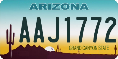 AZ license plate AAJ1772
