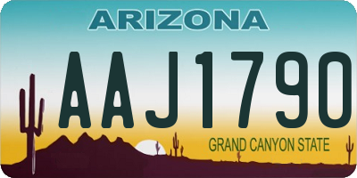AZ license plate AAJ1790