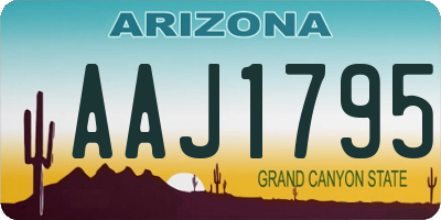 AZ license plate AAJ1795