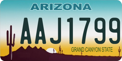 AZ license plate AAJ1799