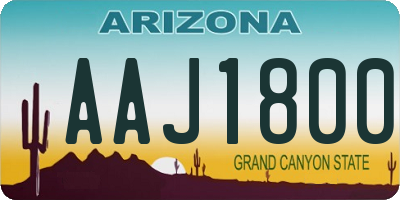 AZ license plate AAJ1800
