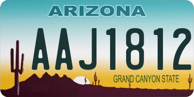 AZ license plate AAJ1812