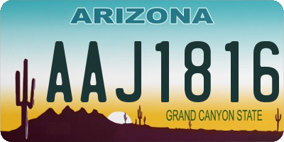 AZ license plate AAJ1816