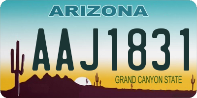 AZ license plate AAJ1831
