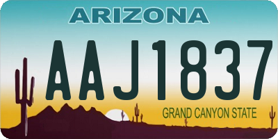 AZ license plate AAJ1837