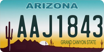 AZ license plate AAJ1843