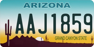 AZ license plate AAJ1859