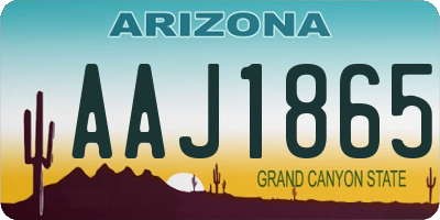 AZ license plate AAJ1865