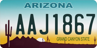 AZ license plate AAJ1867