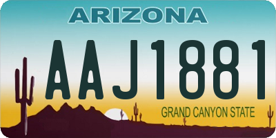 AZ license plate AAJ1881