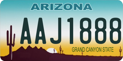 AZ license plate AAJ1888