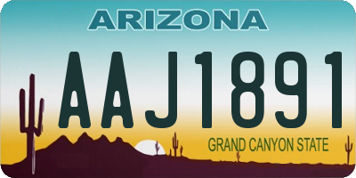 AZ license plate AAJ1891