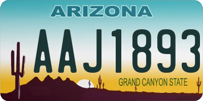 AZ license plate AAJ1893