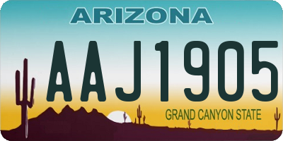 AZ license plate AAJ1905