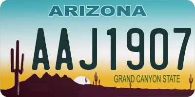 AZ license plate AAJ1907