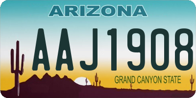 AZ license plate AAJ1908