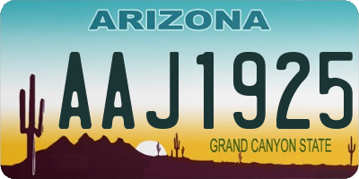 AZ license plate AAJ1925