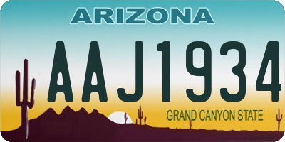 AZ license plate AAJ1934