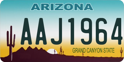 AZ license plate AAJ1964