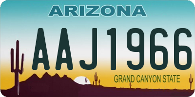 AZ license plate AAJ1966