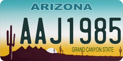 AZ license plate AAJ1985