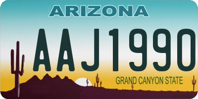 AZ license plate AAJ1990