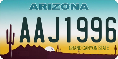 AZ license plate AAJ1996