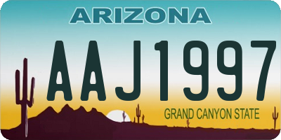 AZ license plate AAJ1997