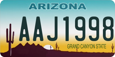 AZ license plate AAJ1998
